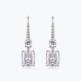 Dissoo® Lab-Created Diamond Radiant Cut Sterling Silver Wire Hook Earring