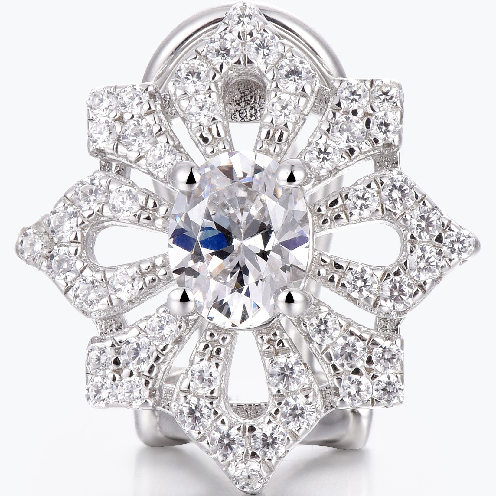 Vintage Oval Cut Moissanite Stud Earring