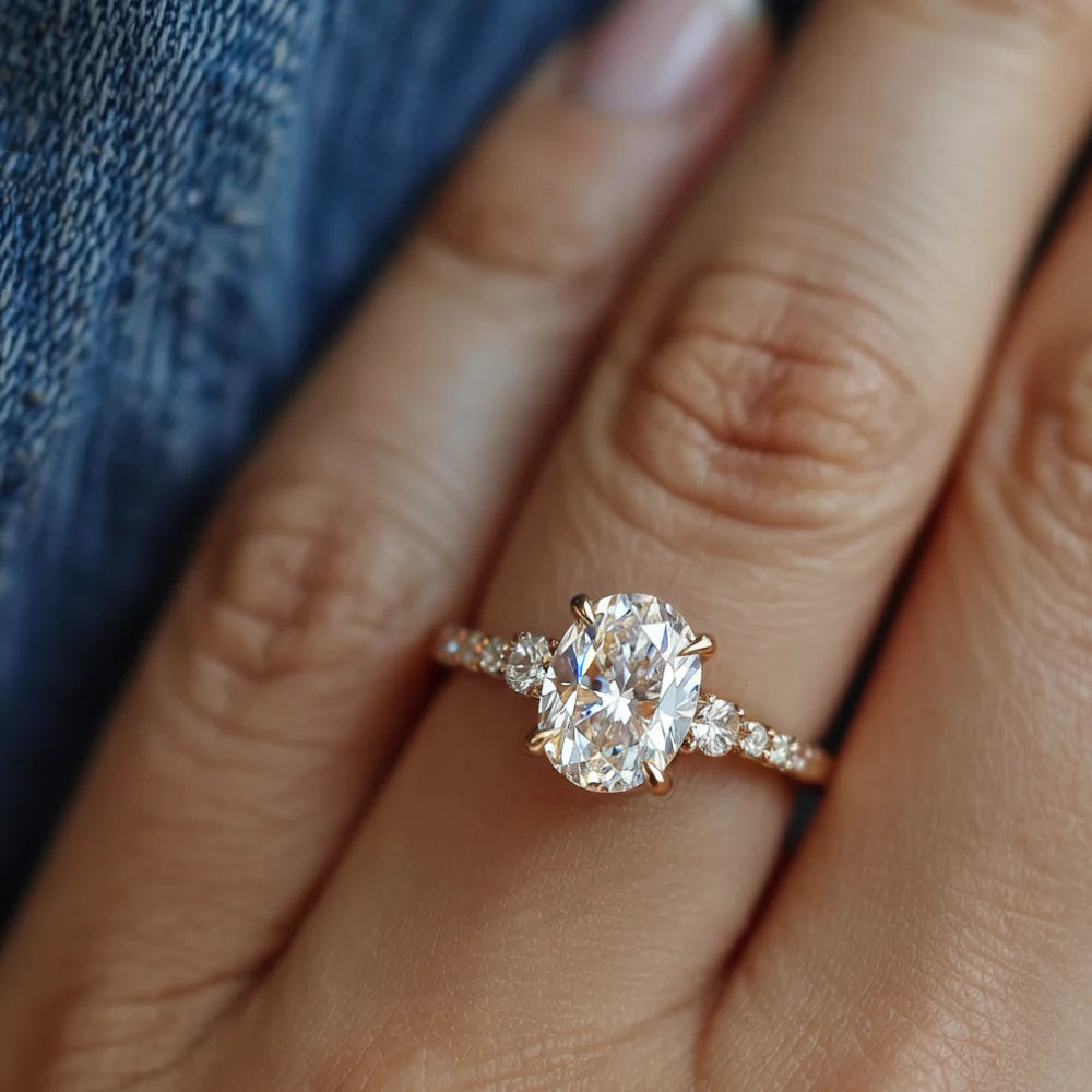 The Luna Oval Cut Moissanite Ring