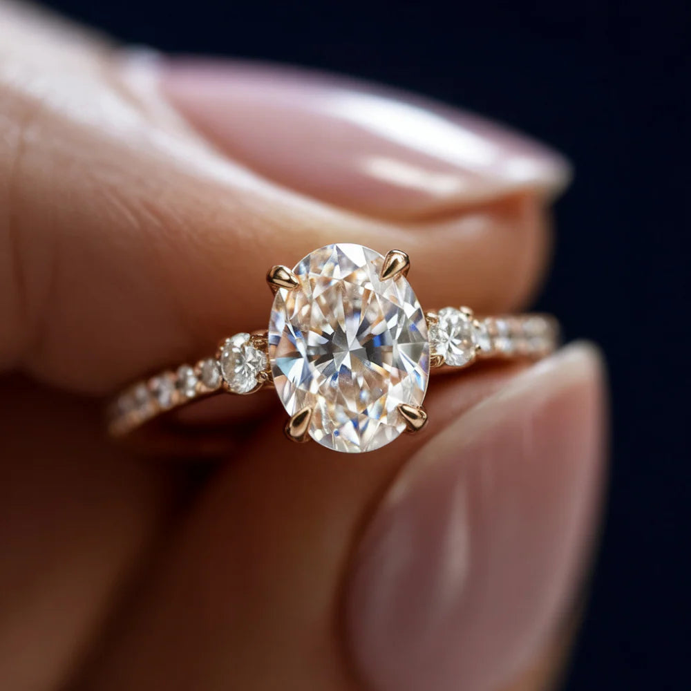 The Luna Oval Cut Moissanite Ring