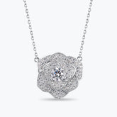 Dissoo® Round Floral Cluster Sterling Silver Necklace