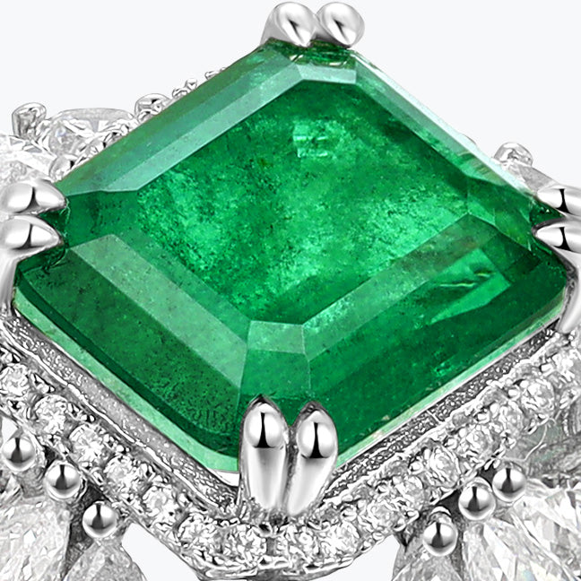 Dissoo® Emerald Shaped Sterling Silver Ring
