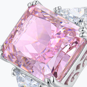 Dissoo® Fancy Pink Radiant Cut Three-Stone Engagement Ring&Cocktail Ring