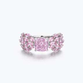 Dissoo® Pink Cushion Angel Wings Cocktail Engagement Ring