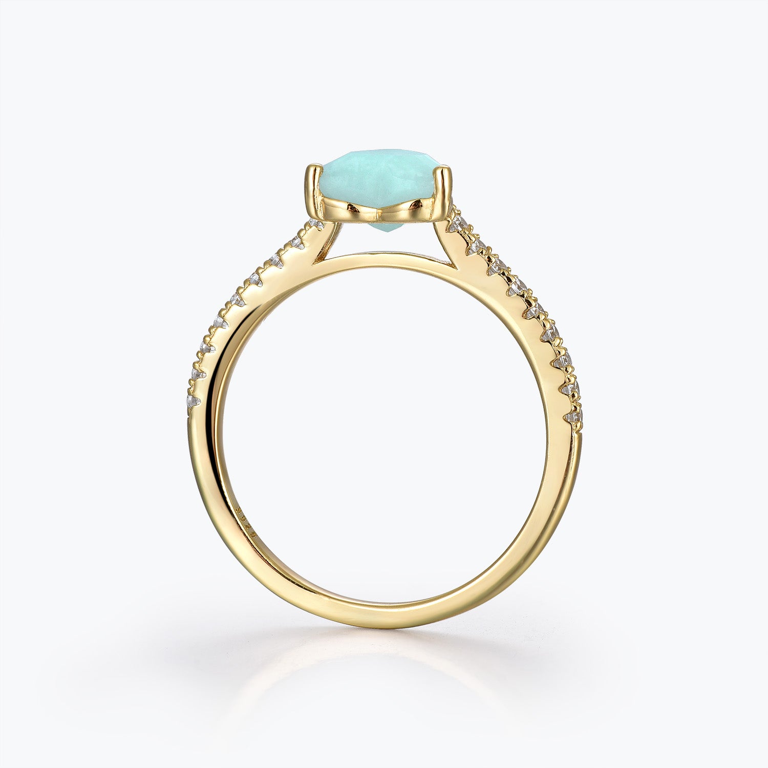 Dissoo® Herz-Pavé-Brautset aus Amazonit, dreiteilig, mit Krone