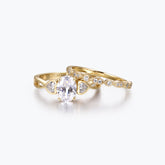 Dissoo® Love Bridge Moissanite Engagement Ring and Versailles Moissanite Wedding Ring