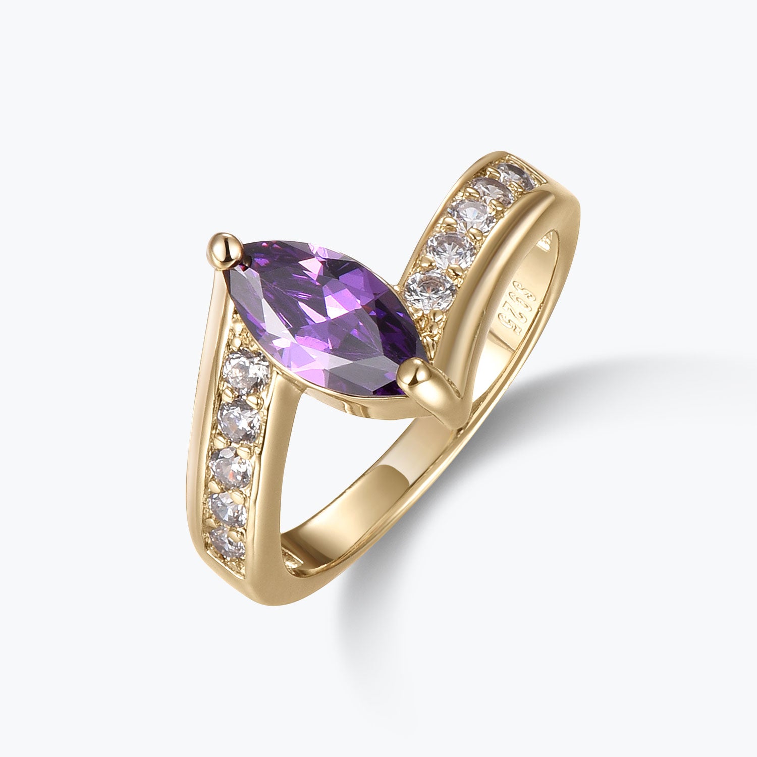 Timeless Marquise Cut Purple Gemstone Engagement Ring