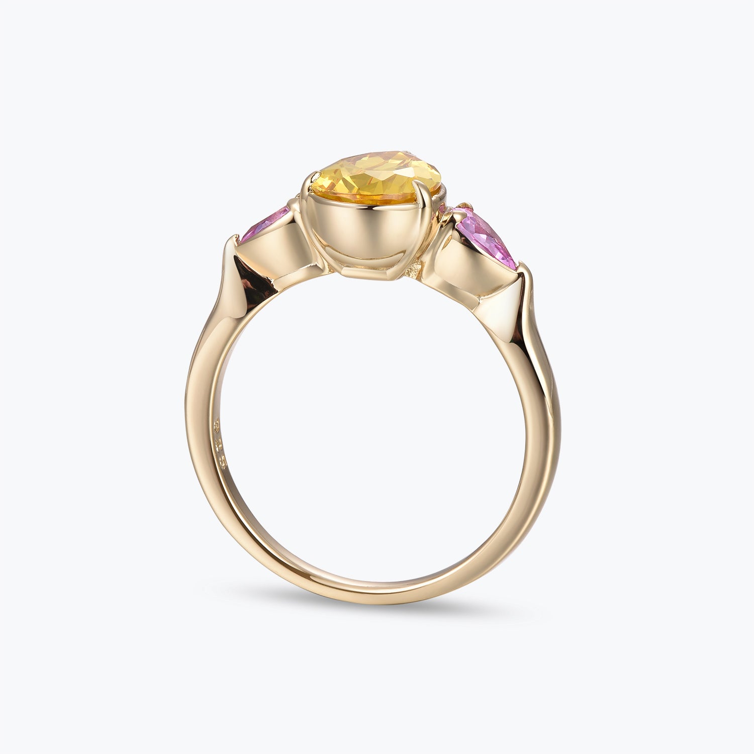 Pear Cut Yellow Gemstone Three-stone Cocktail Engagement Ring