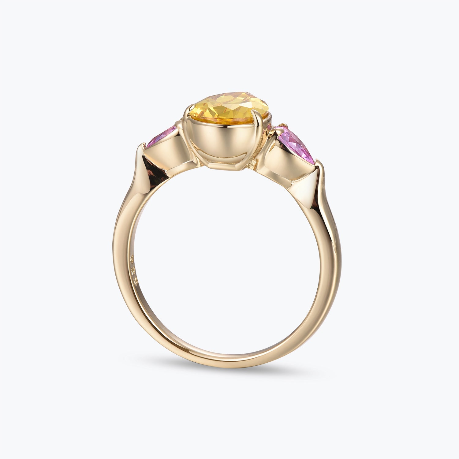 Dissoo® Gold Pear Three-stone Cocktail Engagement Ring