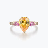 Dissoo® Gold Pear Three-stone Cocktail Engagement Ring