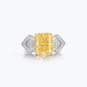 Dissoo® Vintage Yellow Radiant Cocktail Engagement Ring