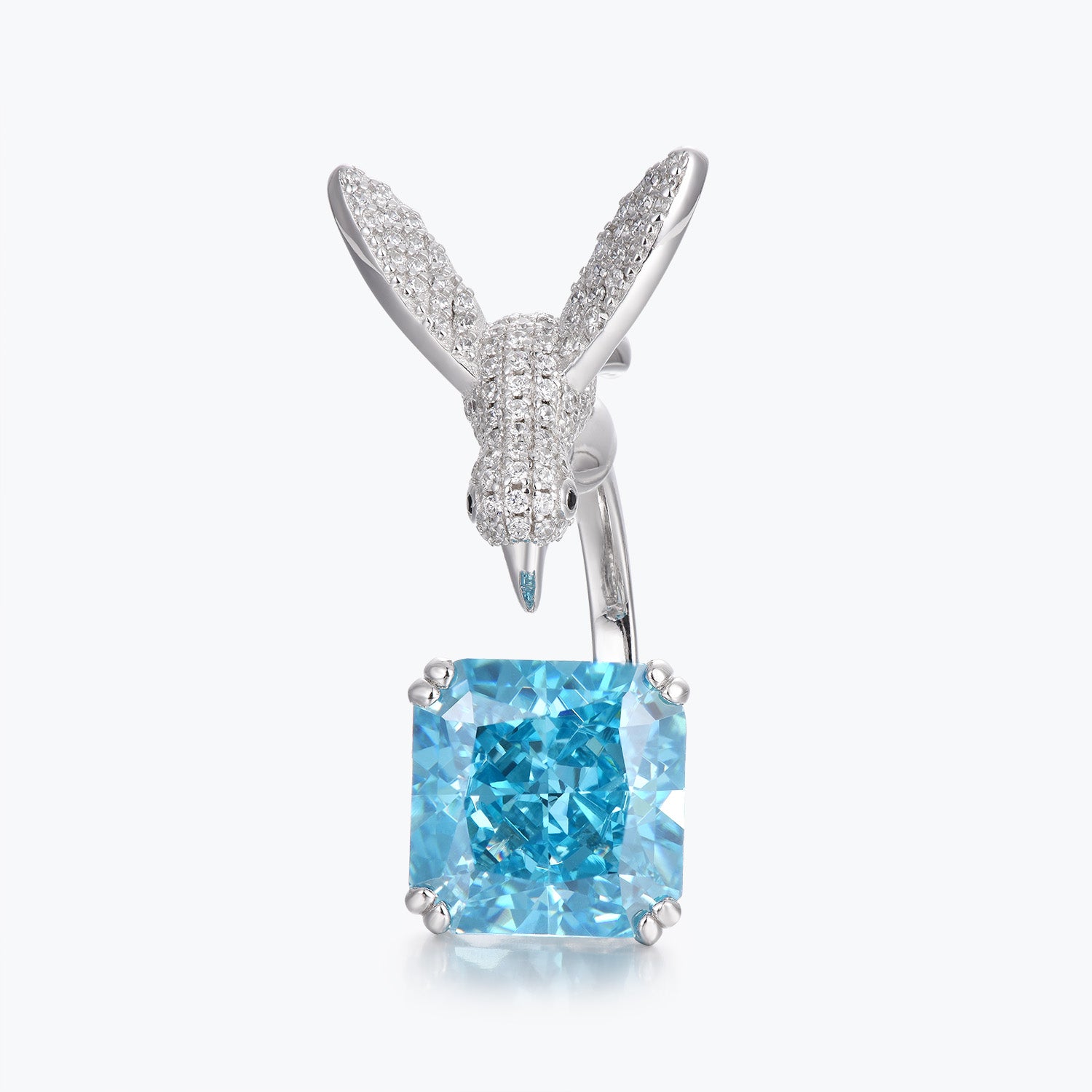 Dissoo® Radiant Aquamarine Blue Hummingbird Cocktail Statement Ring