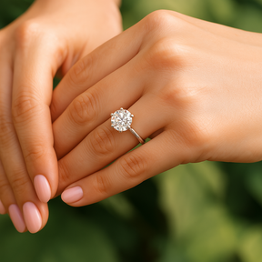 0.3CT Round Cut Moissanite Ring