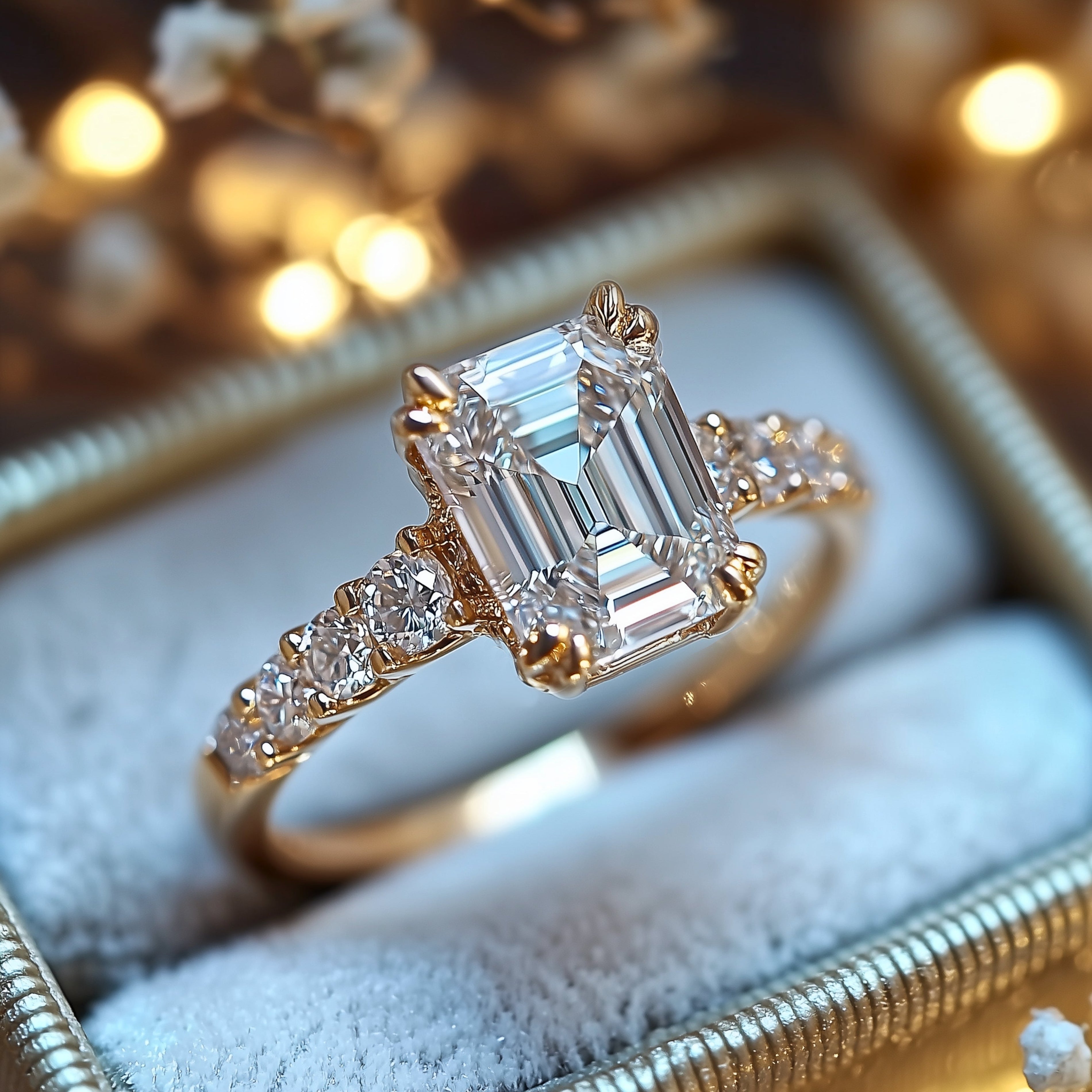 Der Kiera Belle Smaragdschliff Moissanit-Ring