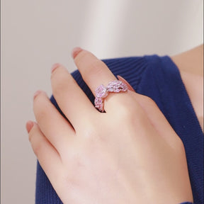 Dissoo® Pink Cushion Angel Wings Cocktail Engagement Ring