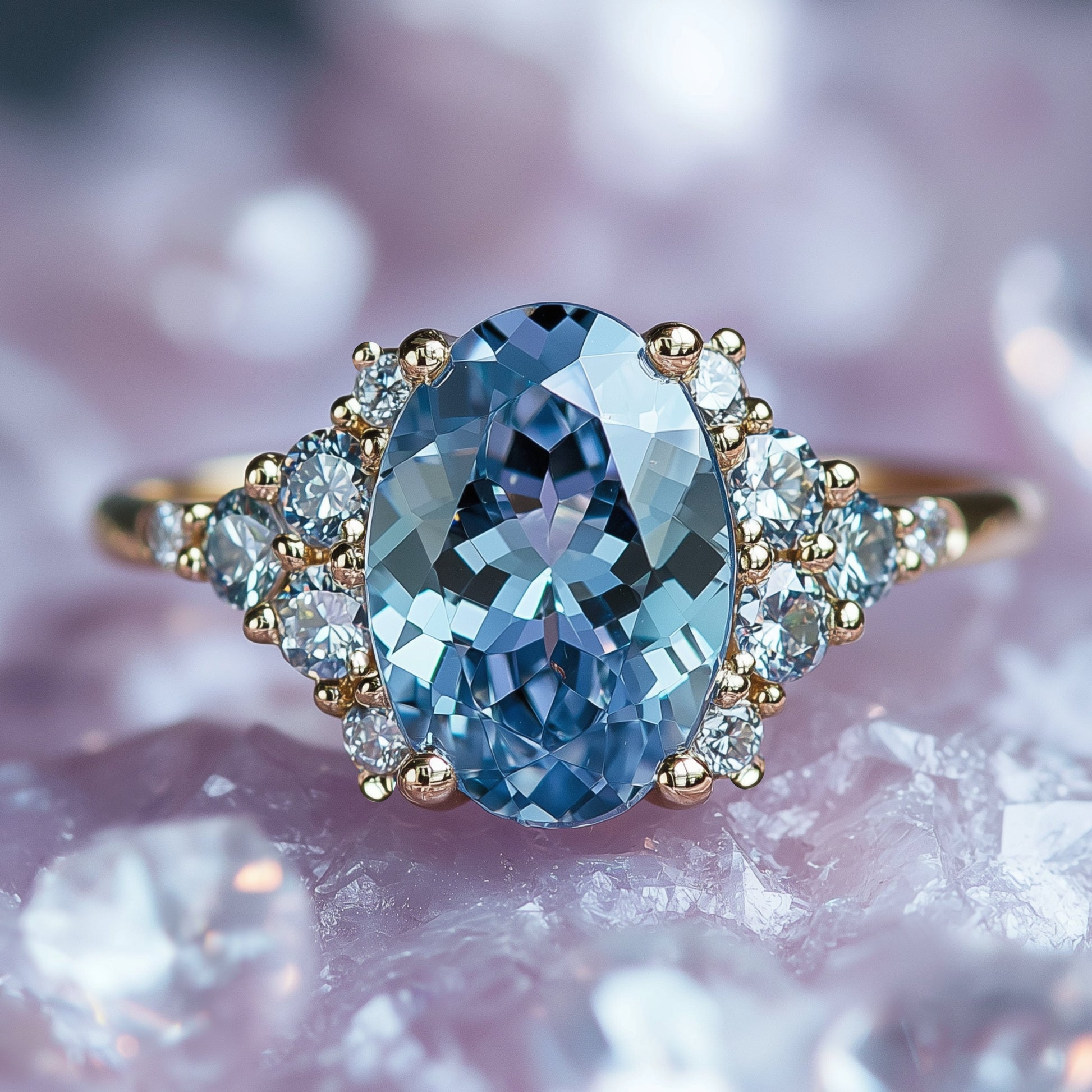 Lillian Oval Cut Blue Gemstone Ring
