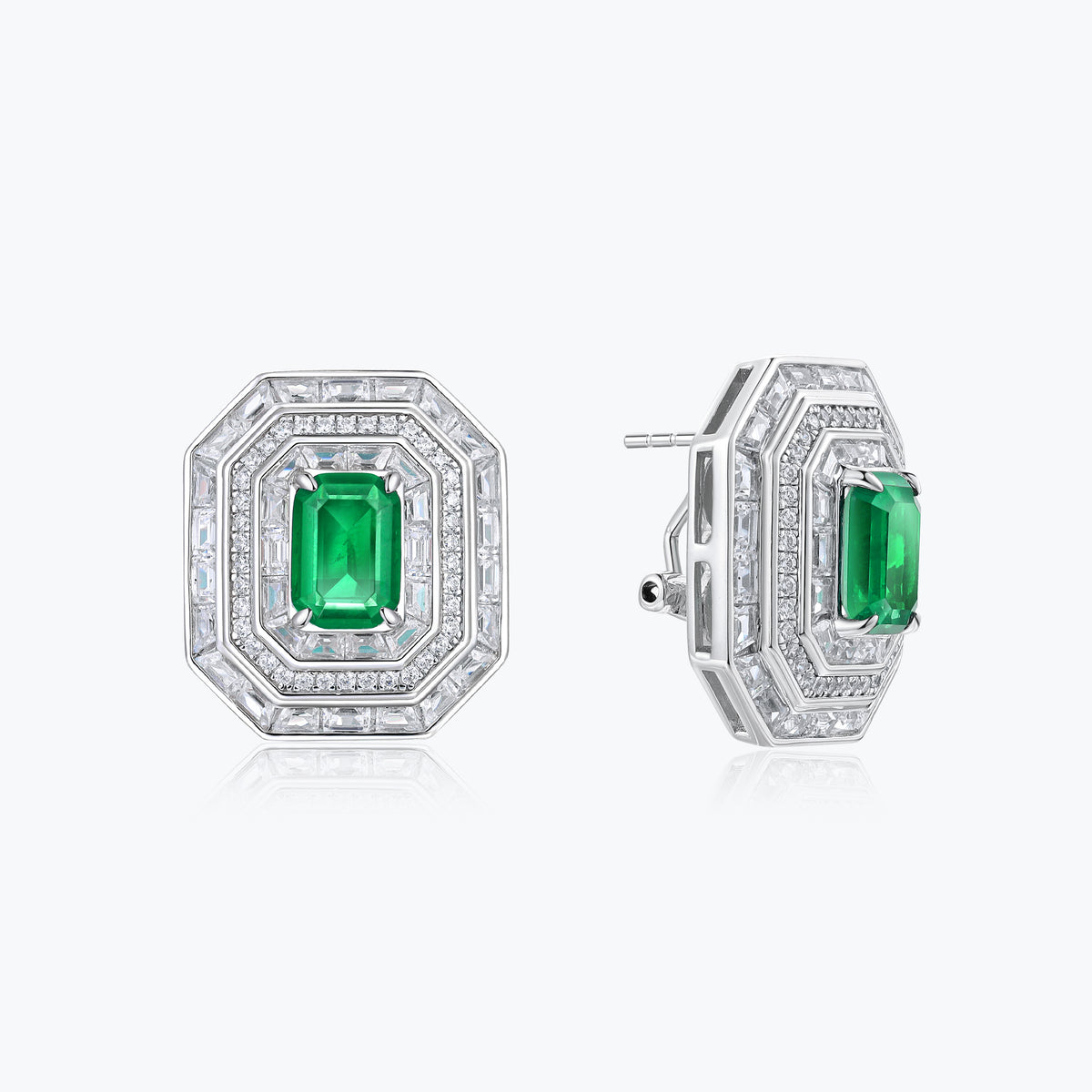 Dissoo® Classic Geometric Art Deco Emerald Green Earrings