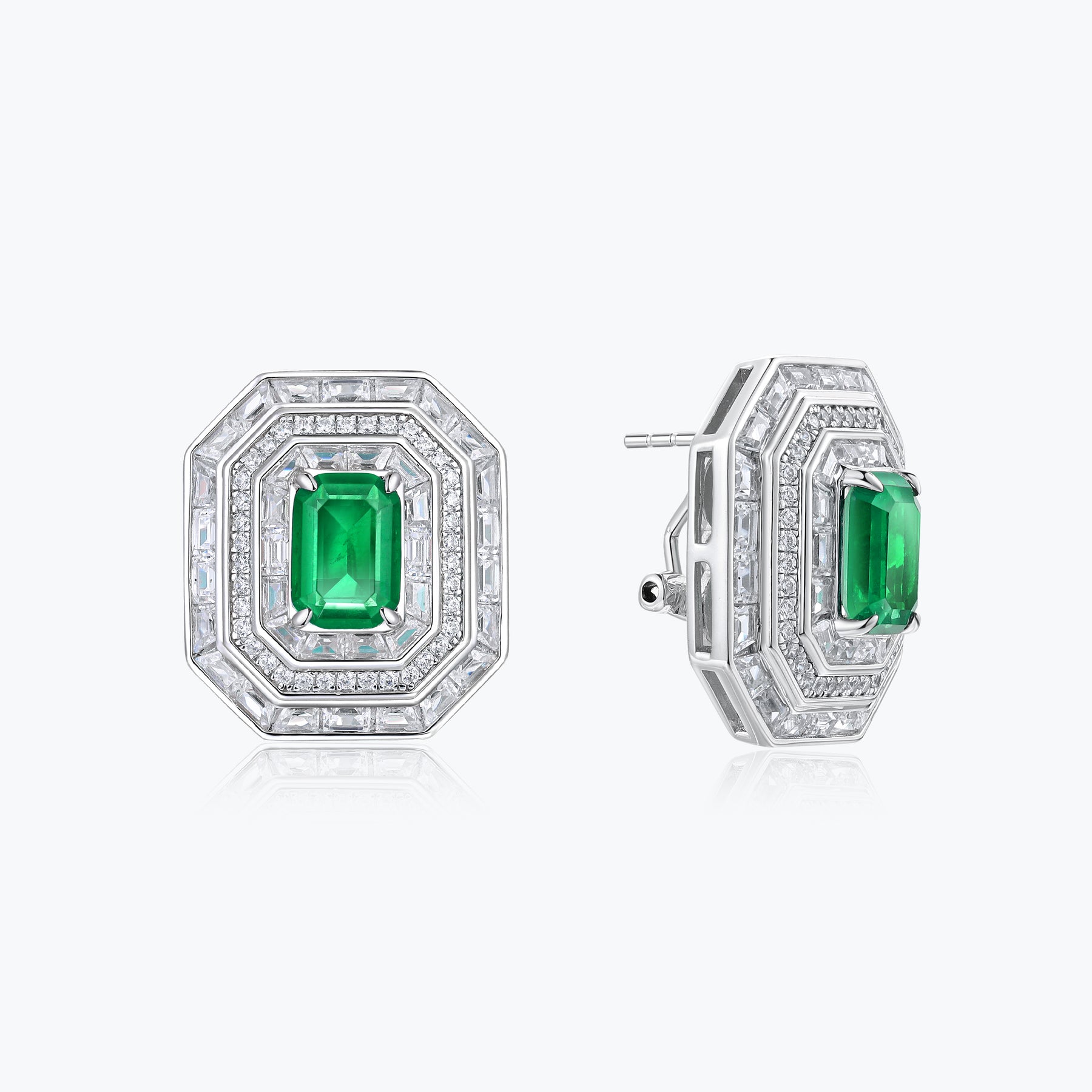 Dissoo® Classic Geometric Art Deco Emerald Green Earrings