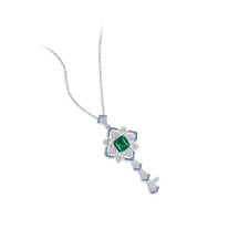 Dissoo® Emerald Sterling Silver Key Pendent Necklace