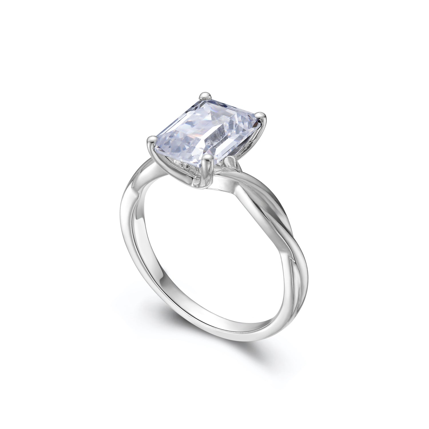 Bague Dissoo® en argent sterling blanc et diamant