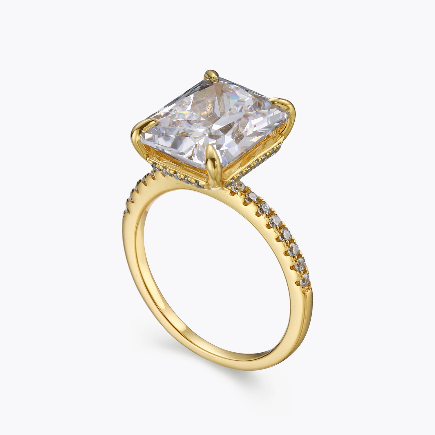 Classic Radiant Cut Moissanite Engagement Ring