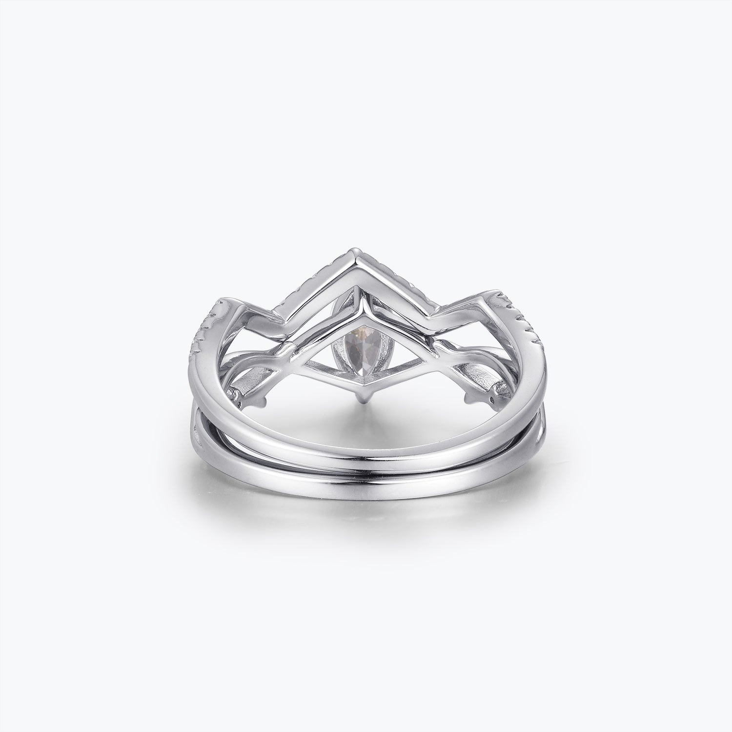 Dissoo® Willow Brautschmuckset mit 0,5 Karat Moissanit im Marquise-Schliff in Gold Vermeil