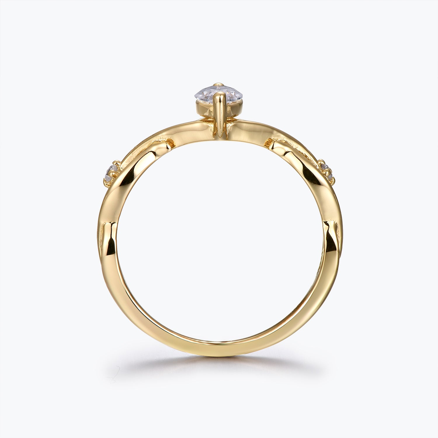 Dissoo® Willow Brautschmuckset mit 0,5 Karat Moissanit im Marquise-Schliff in Gold Vermeil