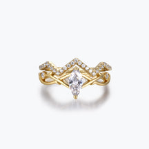 Dissoo® Willow Bridal Set With 0.5 Carat Marquise Cut Moissanite in Gold Vermeil
