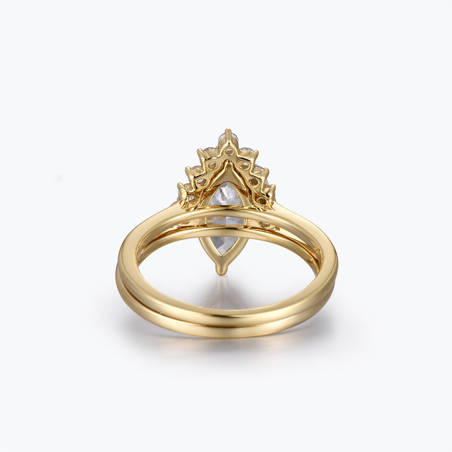 Marquise Cut Moissanite Engagement Ring Bridal Set