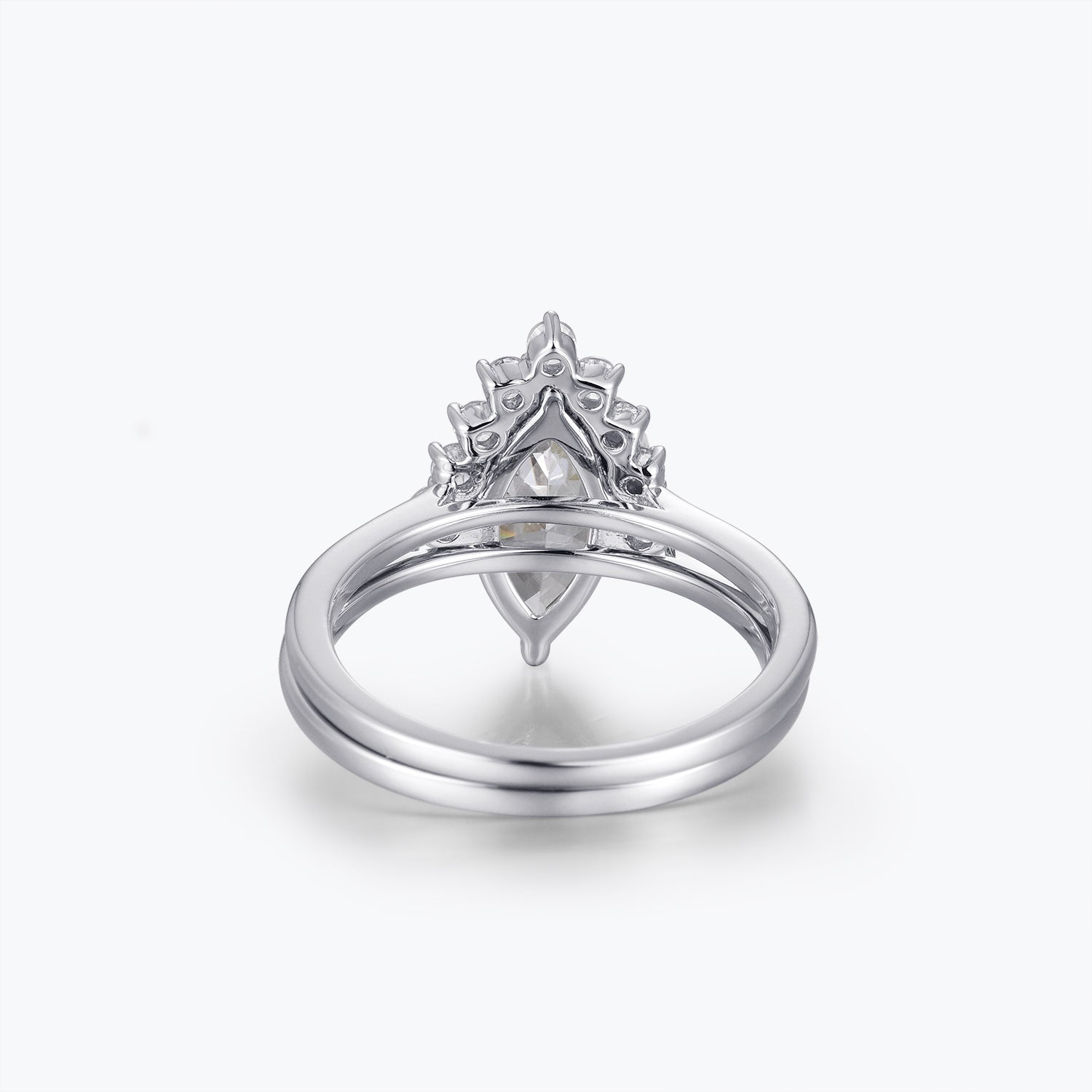 Marquise Cut Moissanite Engagement Ring Bridal Set