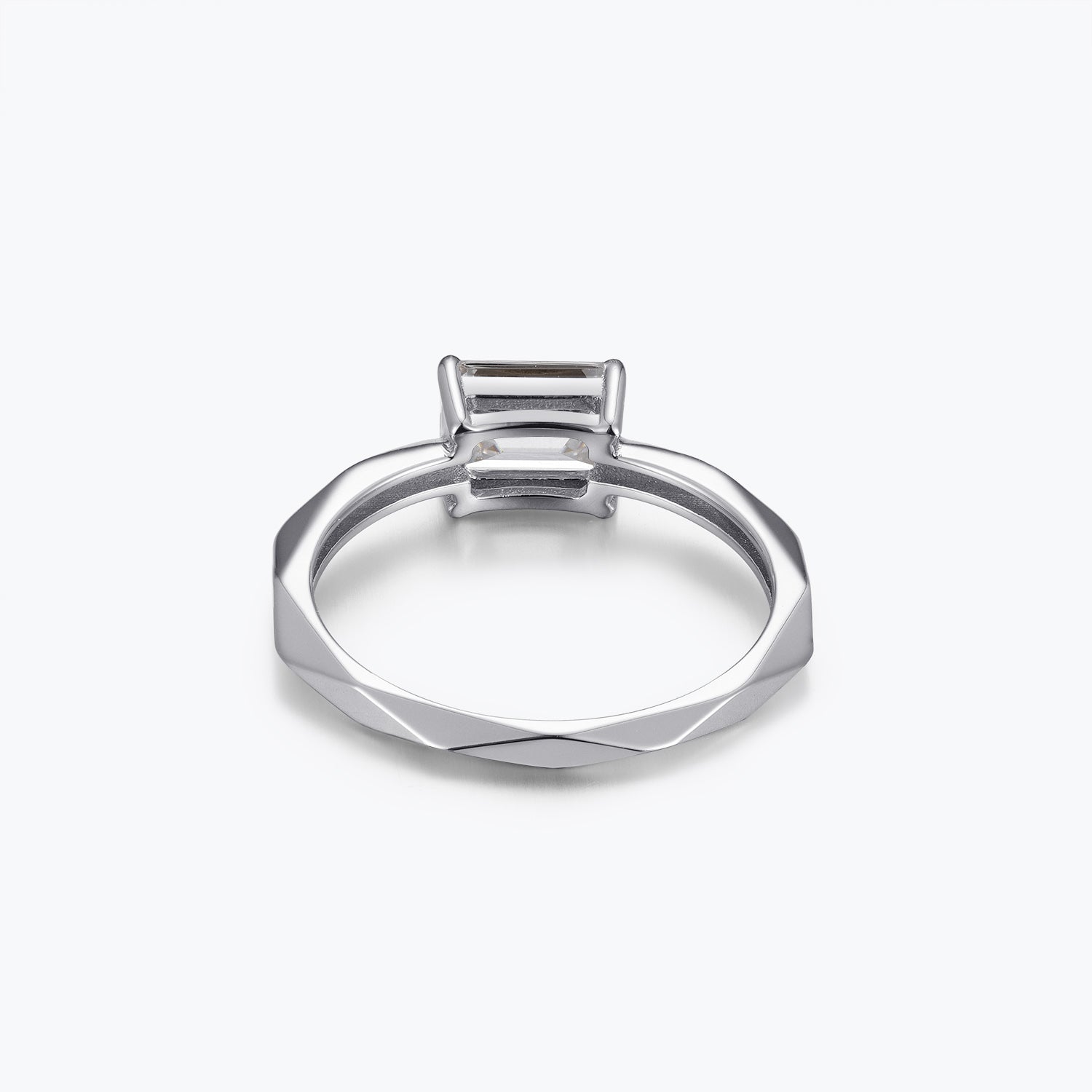 Eternal Design Emerald Cut Moissanite Engagement Ring