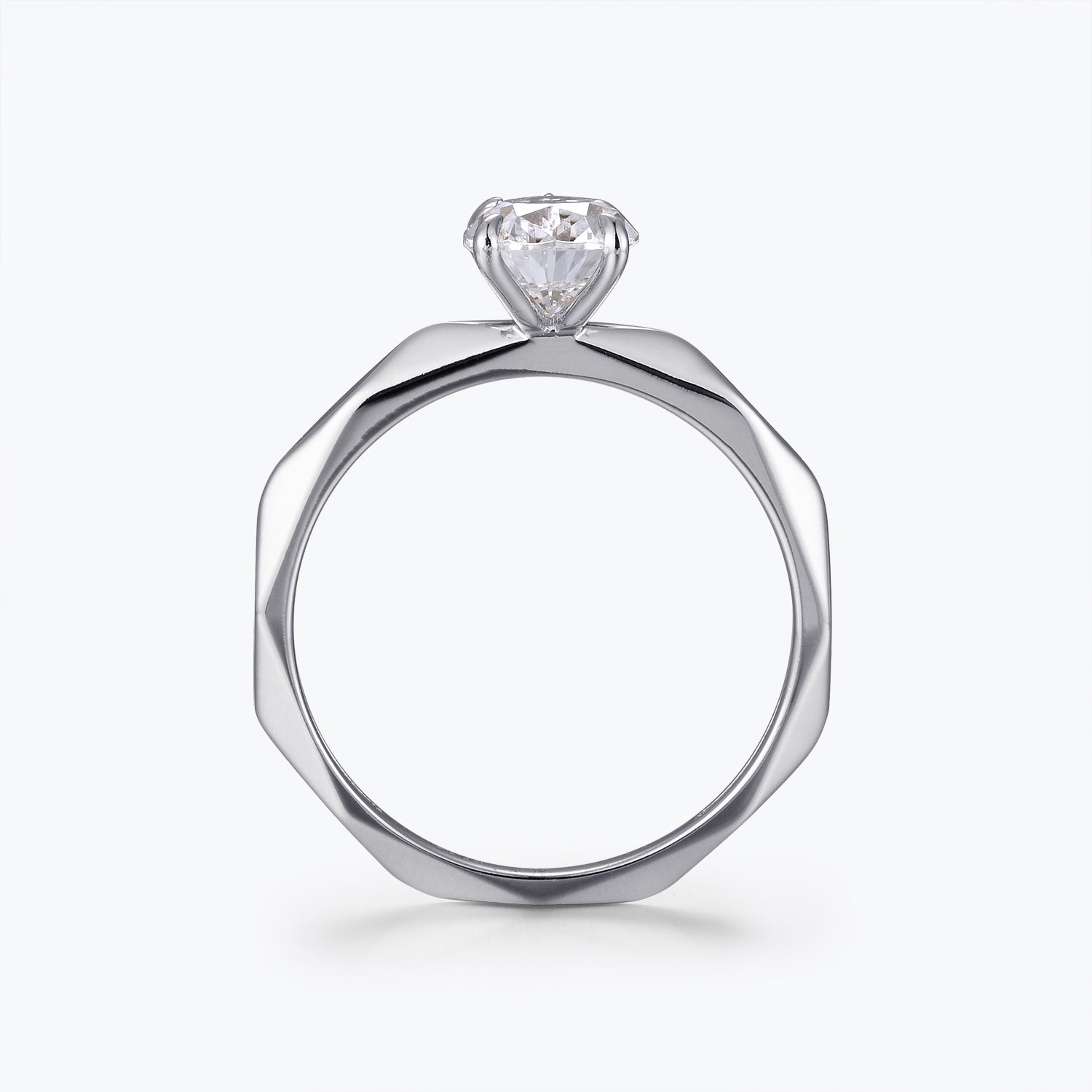 Bague de fiançailles Dissoo® en or jaune avec moissanite à facettes multiples en forme de poire