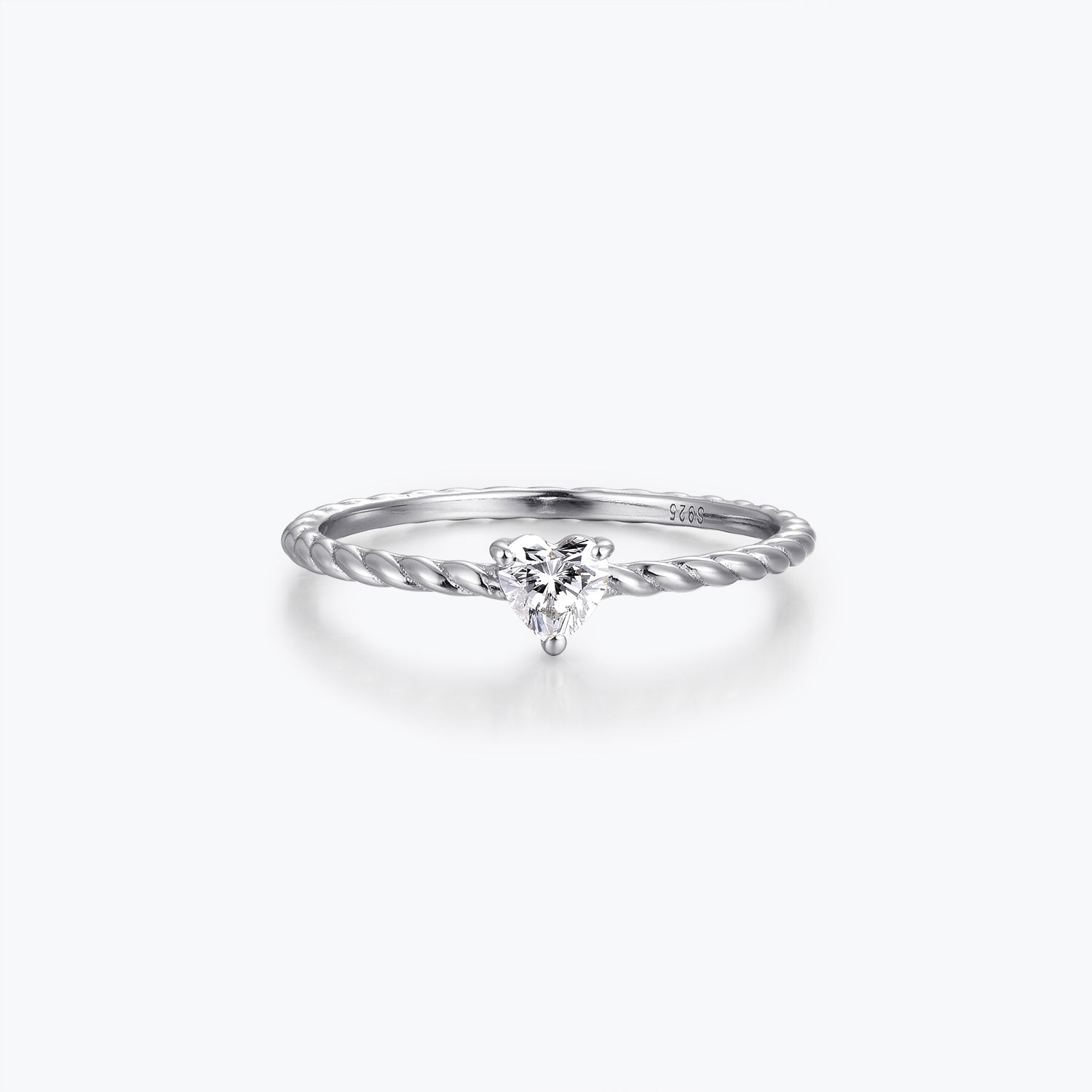 Heart & Pear Cut Twisted Rope Moissanite Engagement Wedding Ring