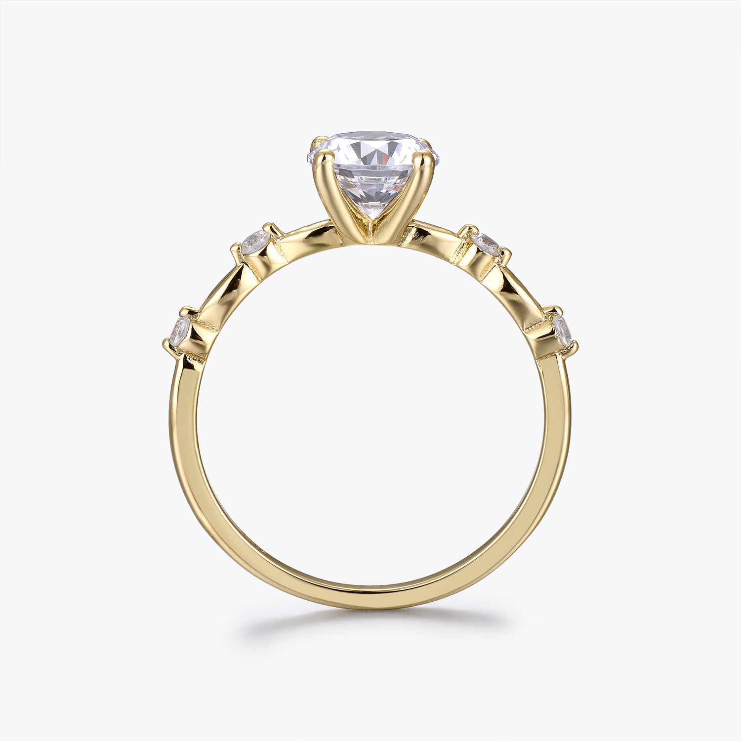 Round Cut Versailles Moissanite Engagement Ring