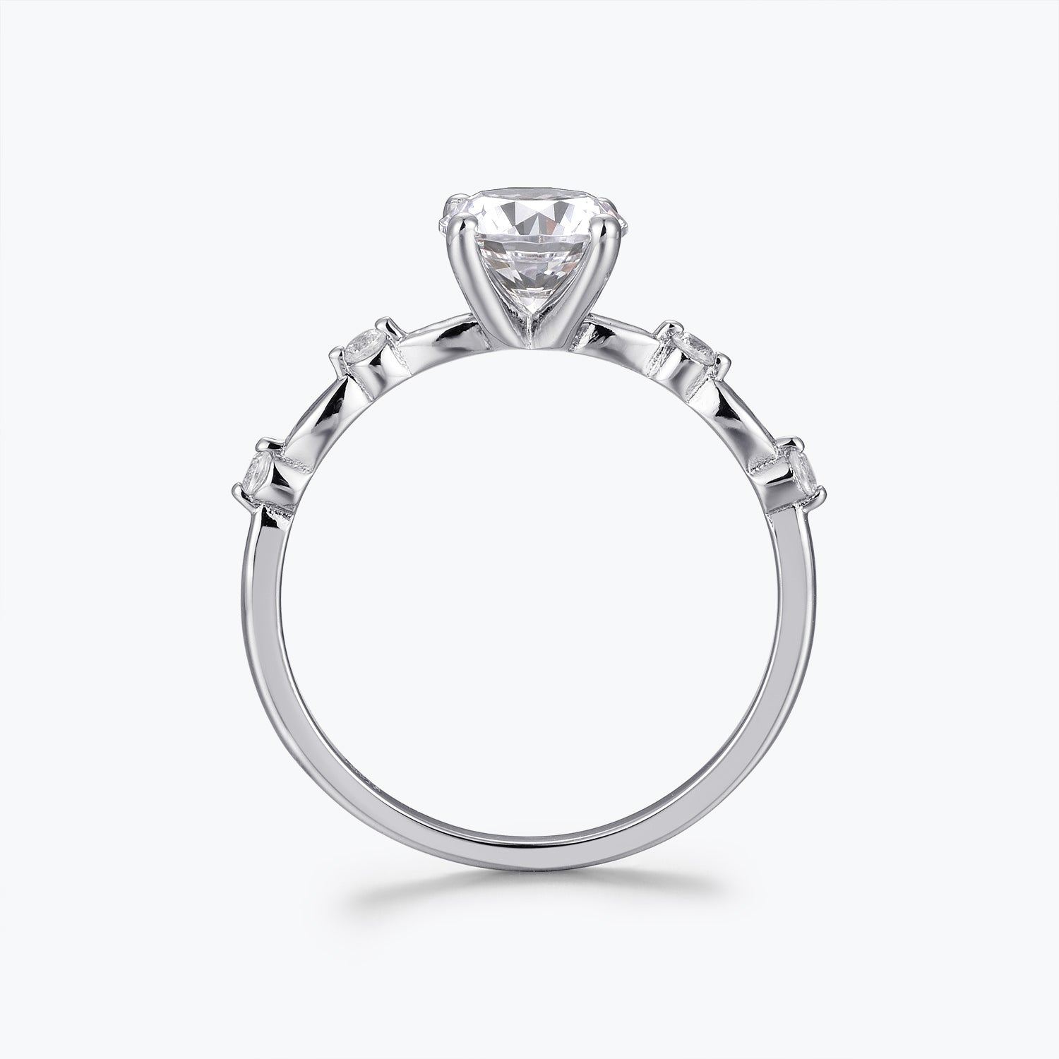 Round Cut Versailles Moissanite Engagement Ring