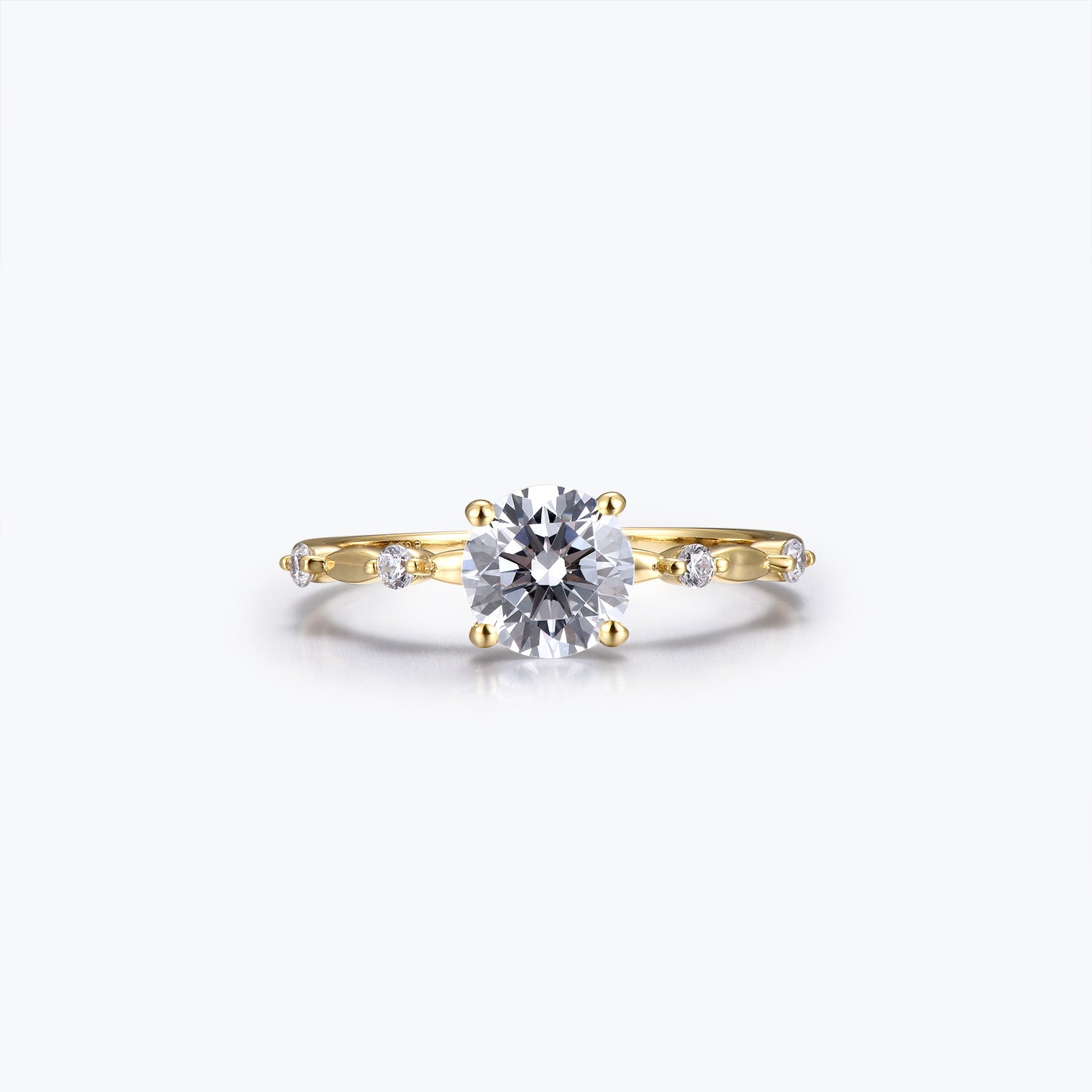 Round Cut Versailles Moissanite Engagement Ring