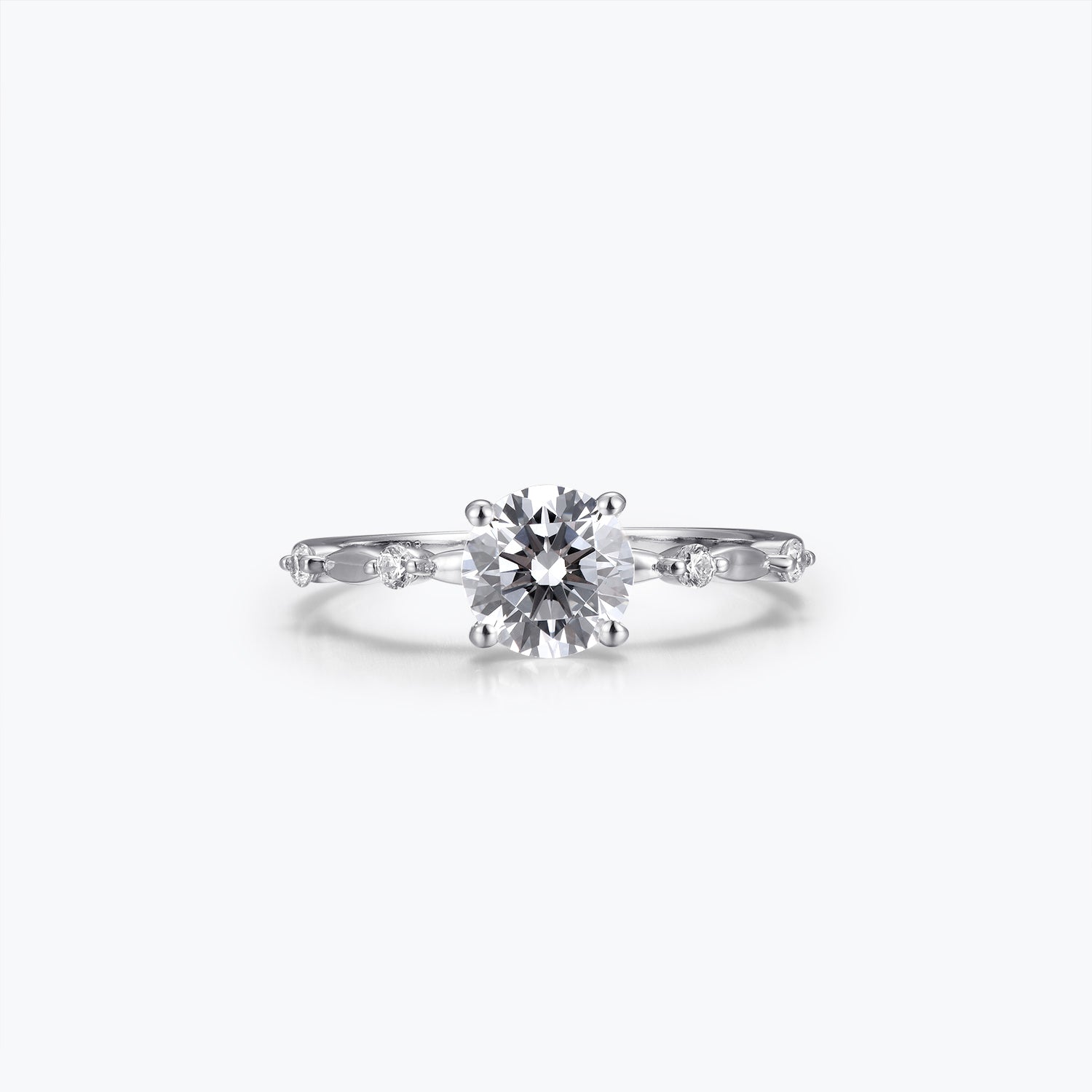 Round Cut Versailles Moissanite Engagement Ring