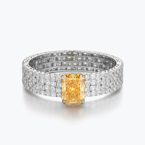 Dissoo® Citrine Yellow Sterling Silver Bracelets With Halo