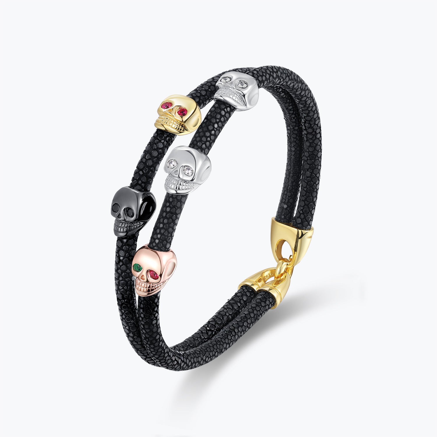 Dissoo® Luxury Genuine Python Leather Bracelet with Skulls