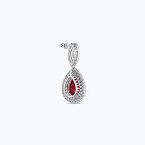 Dissoo® Ruby Red Water Drop Sterling Silver Earrings