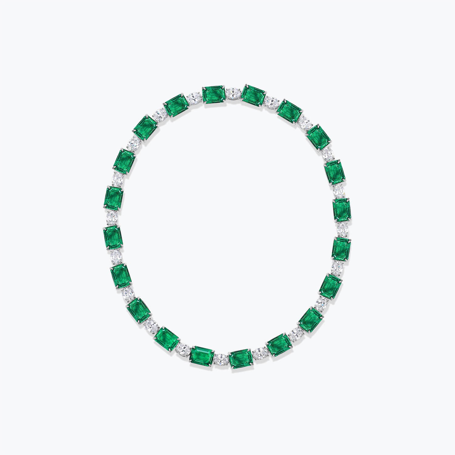 Dissoo® Emerald Studded Sterling Silver Necklace