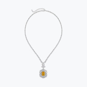 Dissoo® Yellow & White Floral Cluster Sterling Silver Necklace