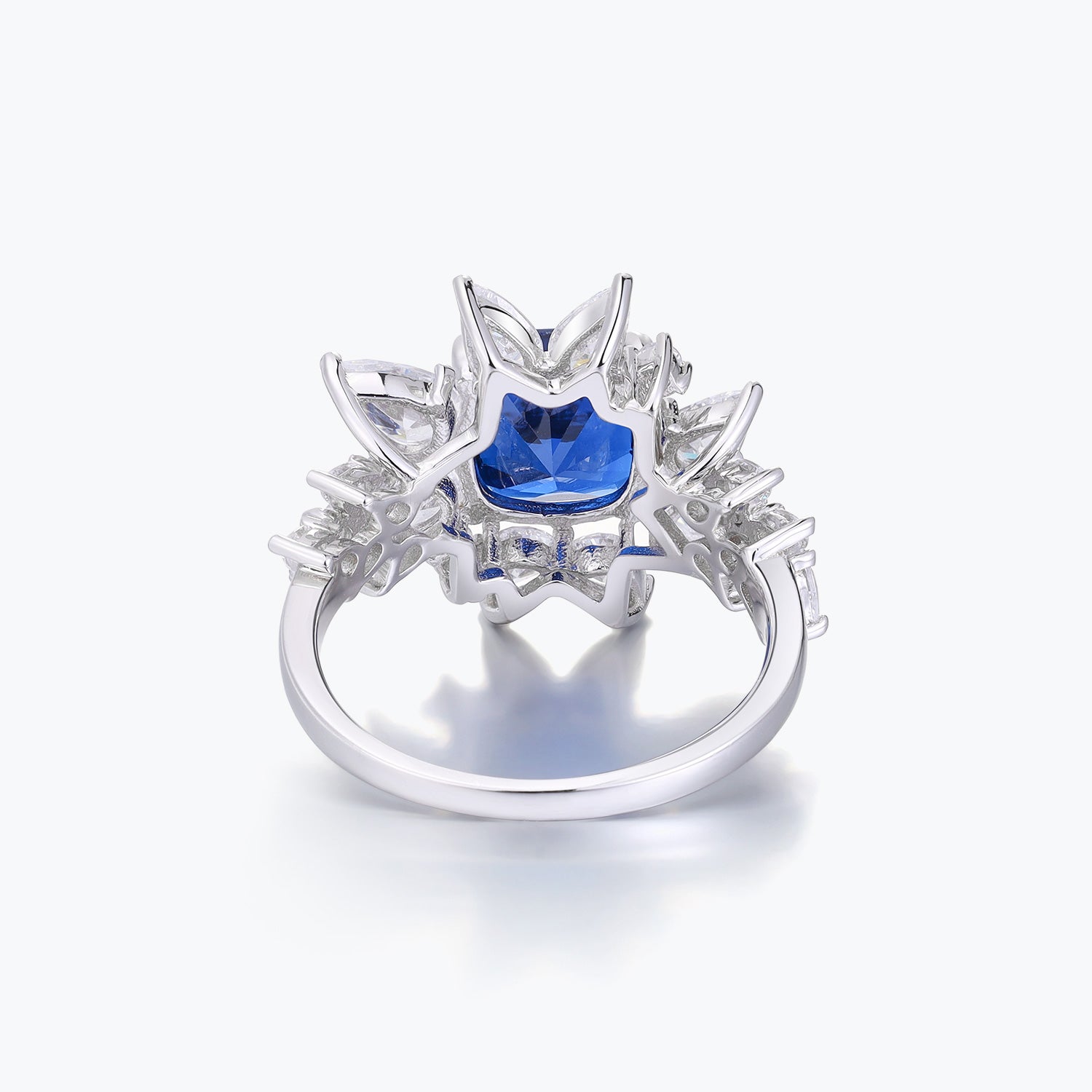 Dissoo® Pointed Sapphire Blue Zircon Ring