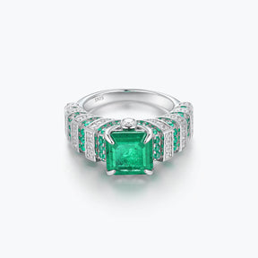 Dissoo® Green Striped Sterling Silver Ring
