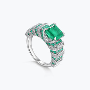 Dissoo® Green Striped Sterling Silver Ring