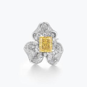 Dissoo®Yellow Floral Cluster Luxury Cocktail Ring