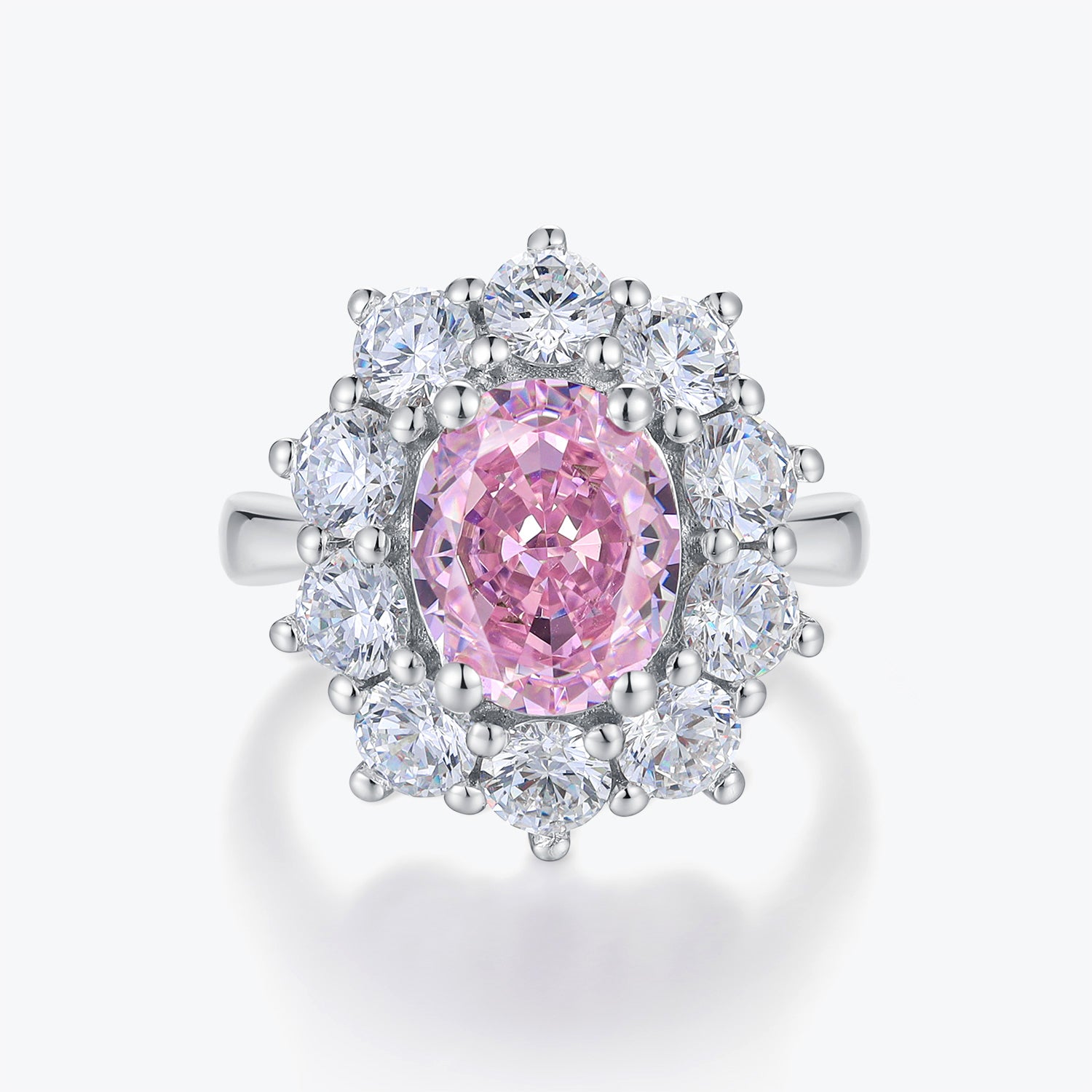 Dissoo® Pink Floral Halo Oval Engagement Ring & Cocktail Ring