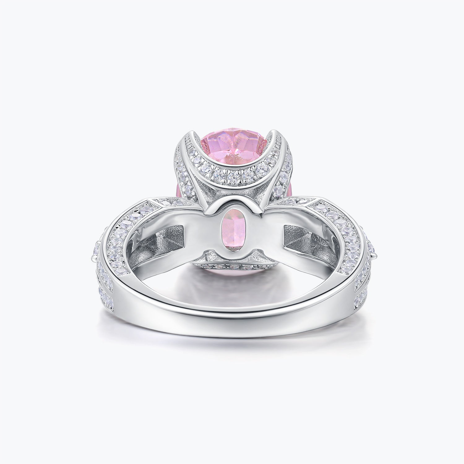 Elegant Oval Cut Pink Gemstone Engagement Ring
