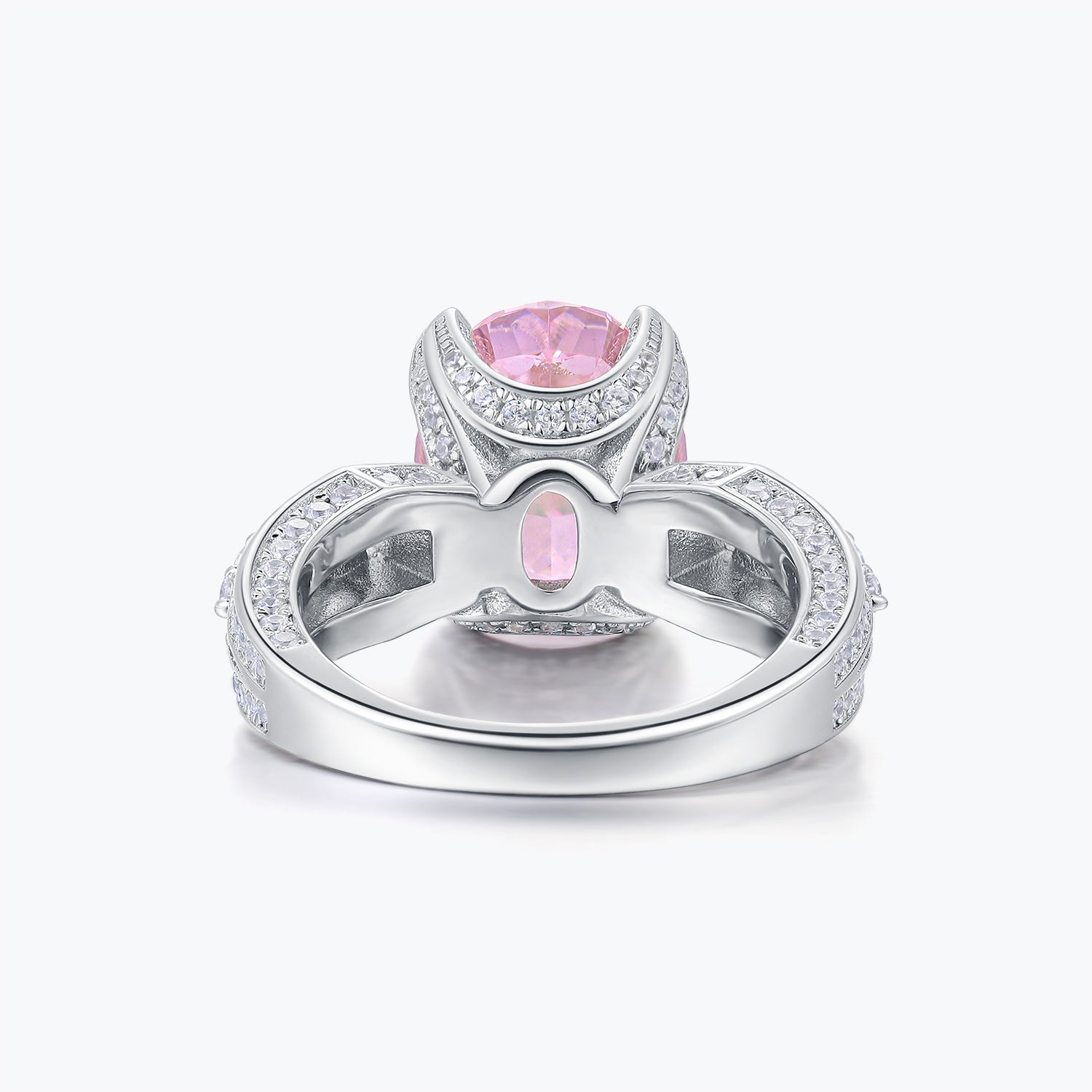 Dissoo® Pink Split Shank Diamond Bridge Engagement Ring&Cocktail Ring