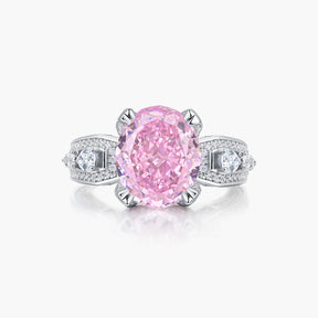 Dissoo® Pink Split Shank Diamond Bridge Engagement Ring&Cocktail Ring